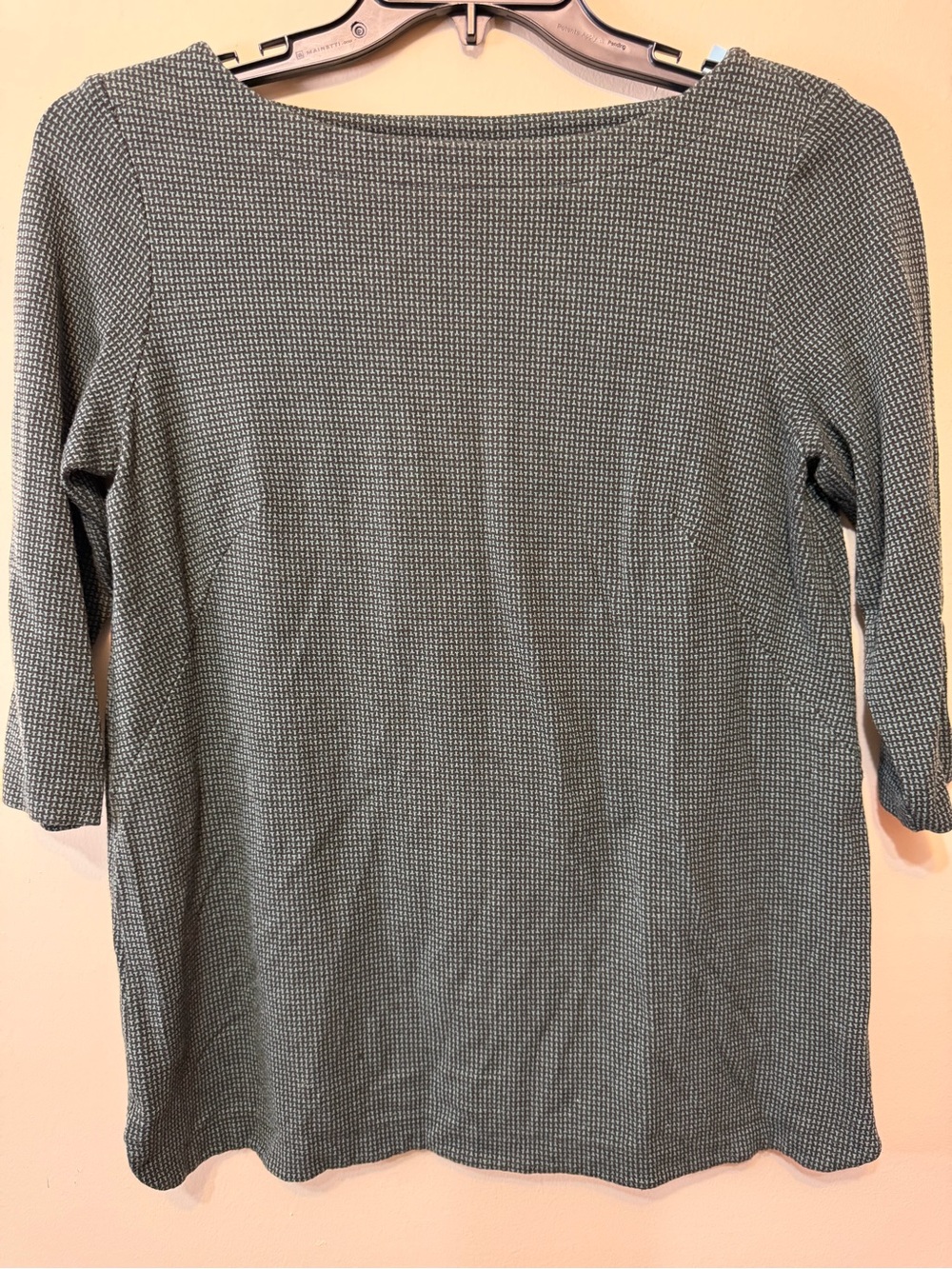 Jjill  Ponte Women's Green Textured Boatneck Top2437